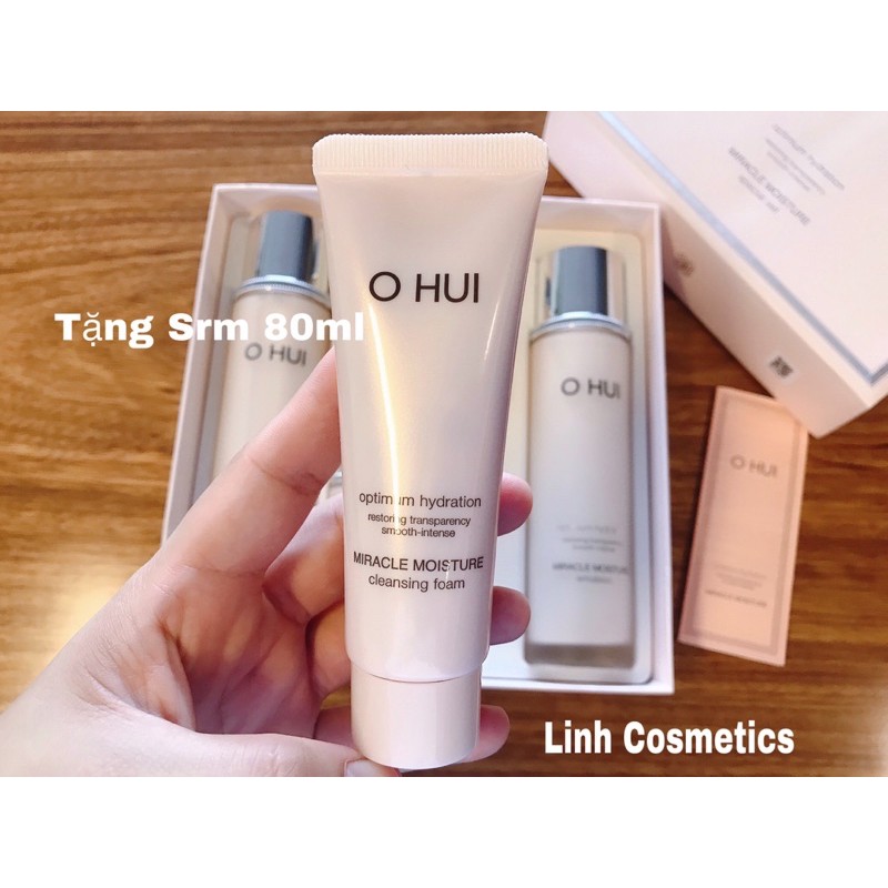 Sét dưỡng ohui hồng 2 sản phẩm Miracle moisture giúp dườn ẩm, căng bóng da, trắng hồng, căng mịn