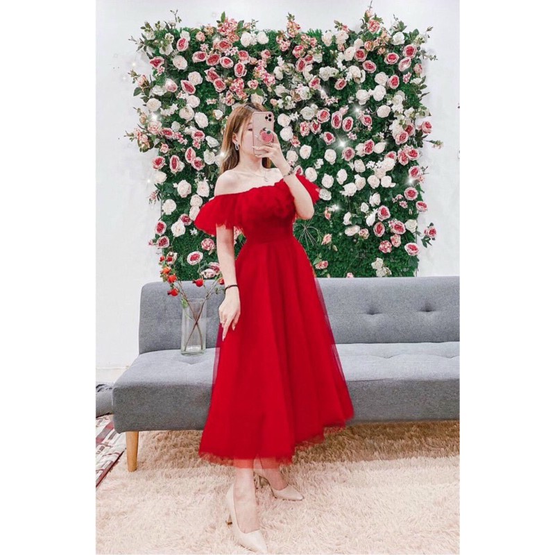 ĐẦM CÔNG CHÚA XẾP LY EO  NHÚNG MẶT TRĂNG