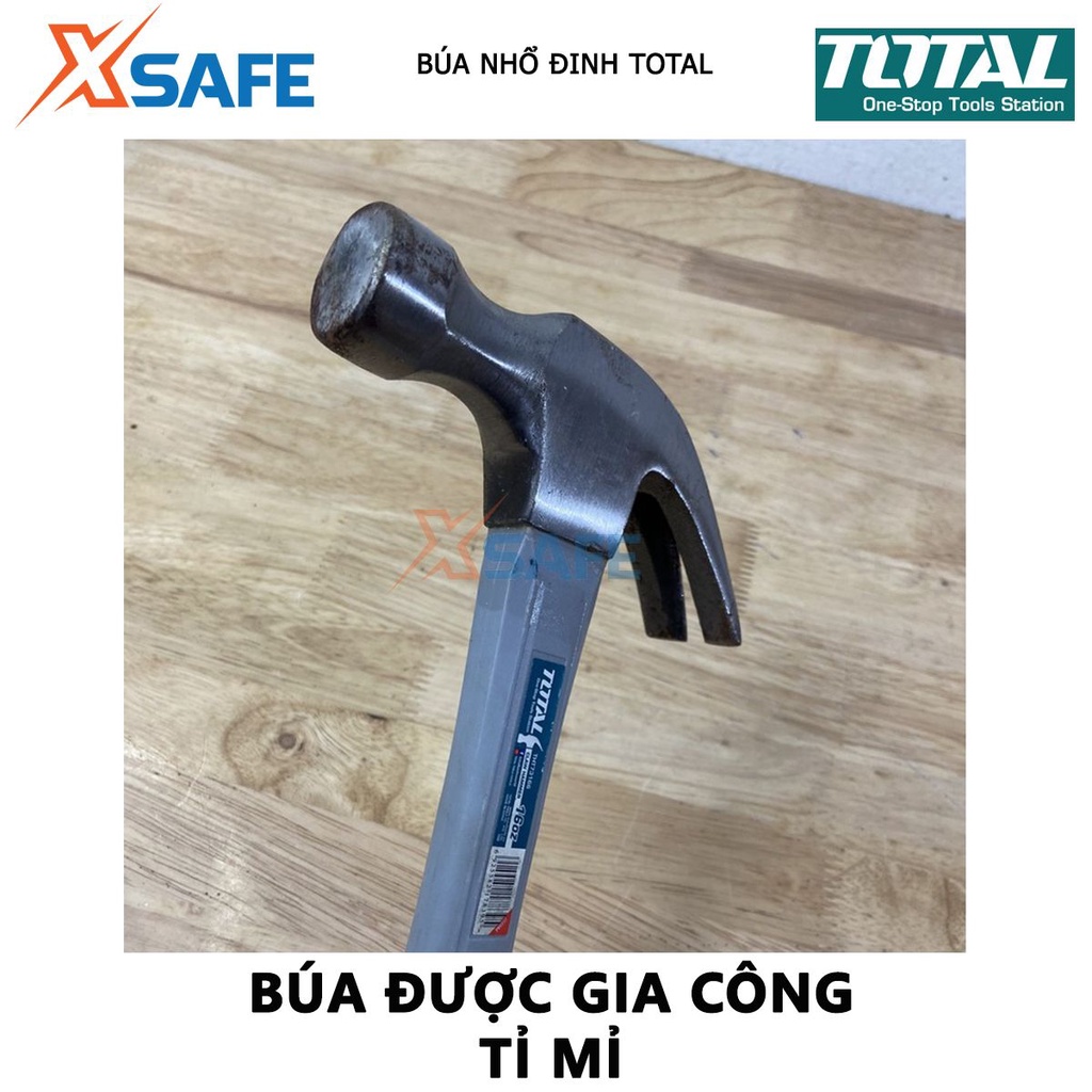 Búa nhổ đinh TOTAL Búa cầm tay mini đầu thép carbon 45# chịu nhiệt, độ cứng vượt trội, chống oxi hóa cao - [XSAFE]