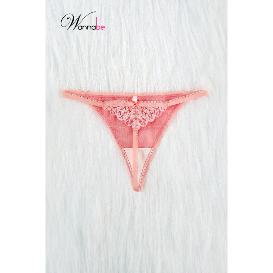 Quần lót lưới t-back nhét mông wannabe qll01phối ren hoa phía sau gợi cảm, quyến rũ