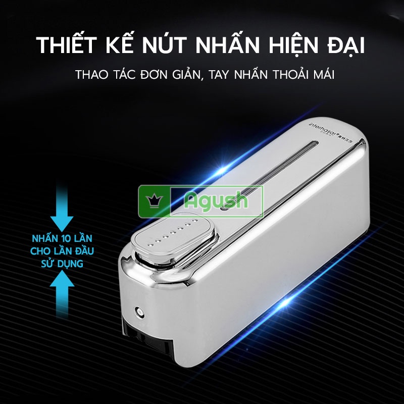 Bình đựng nước rửa tay xà phòng sữa tắm dầu gội INTERHASA F7020-2 trắng lọ 700ml nhựa đồ treo gắn dán tường không khoan