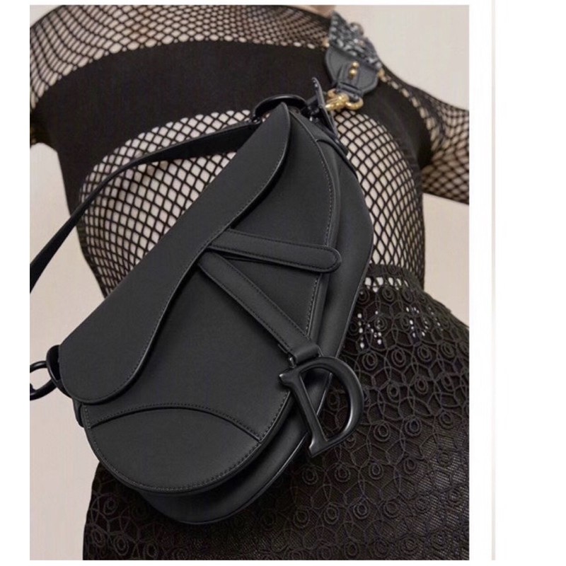 TÚI DIOR YÊN NGỰA ĐEN DA BÒ SIZE 25CM