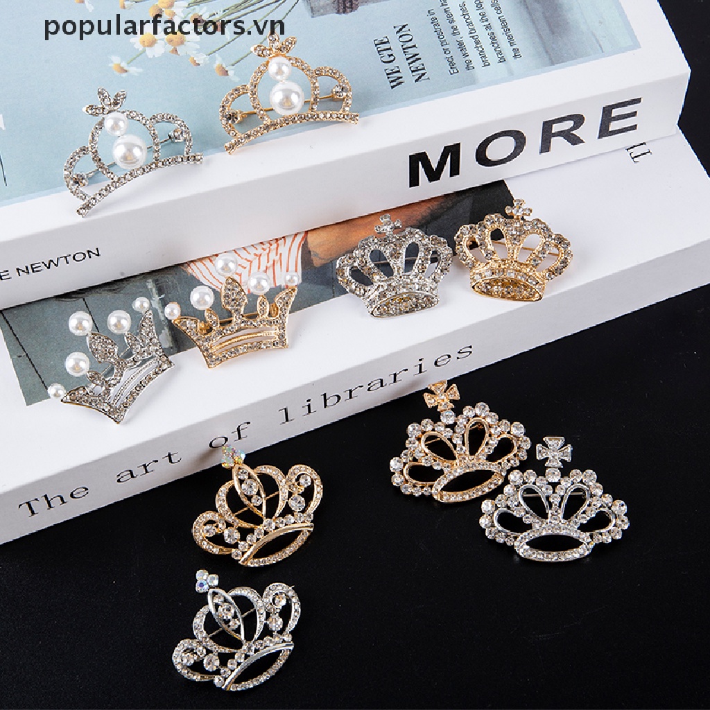 Ghim Cài Áo Hình Vương Miện Đính Đá Thời Trang