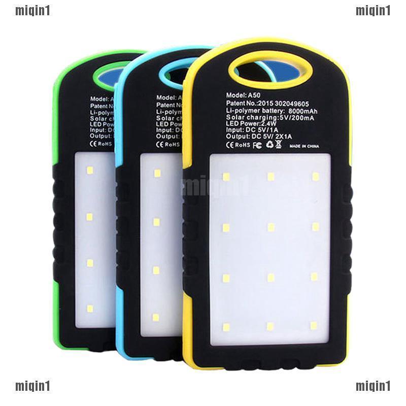 Hộp đựng pin dự phòng 5000mAh có đèn LED năng lượng mặt trời