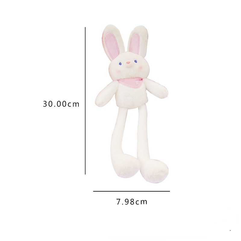 Móc Khóa Thỏ Nhồi Bông Tai Dài Mềm Mại Có Thể Thu Gọn