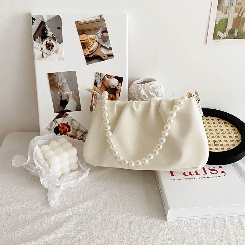 Túi Kẹp Nách Dây Chuyền , Túi Xách Ngang Vai Bánh Bèo , Chất Liệu PU