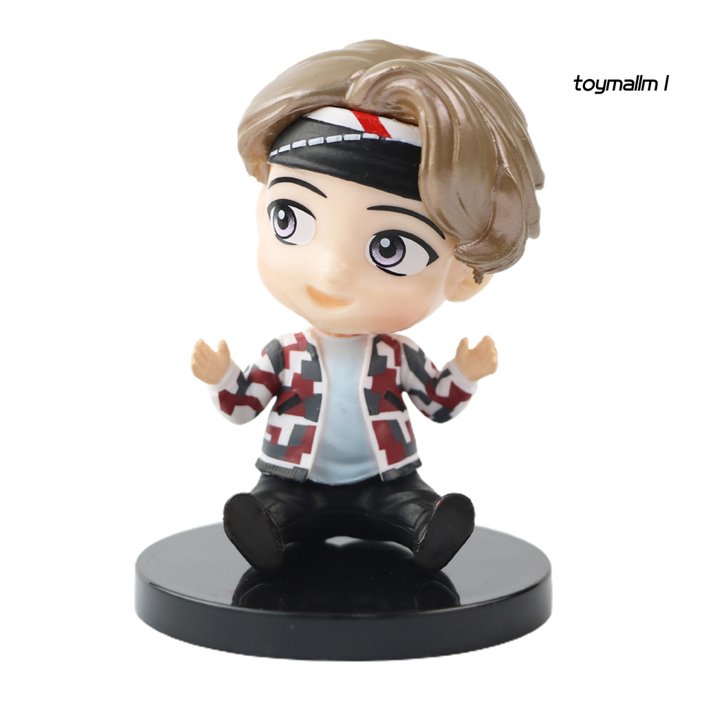 toymall 7Pcs Korean BTS Pop-up Shop Members Hand-made Table Ornaments Sitting Dolls Gift