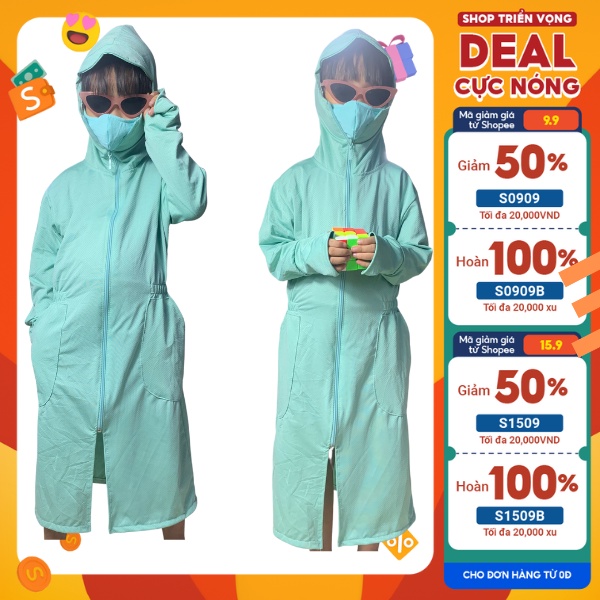 Áo chống nắng cho bé áo choàng chống nắng toàn thân cho bé KD KIDS tặng kèm khẩu trang
