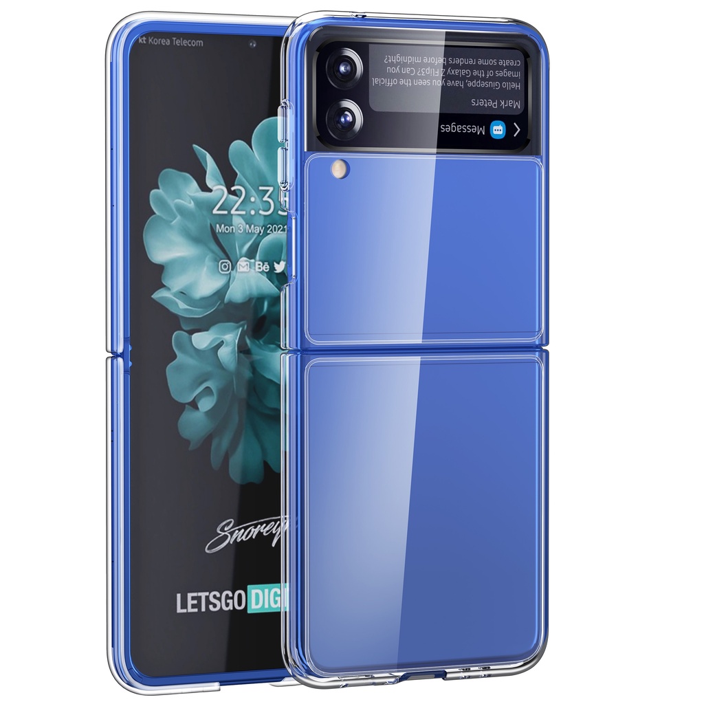 Mềm Ốp Điện Thoại Tpu / Pc Silicon Trong Suốt Chống Sốc Cho Samsung Galaxy Z Flip 3