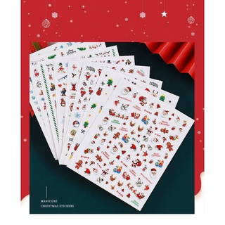 Sticker Dán Móng Họa Tiết Hoạt Hình 3d Chủ Đề Giáng Sinh