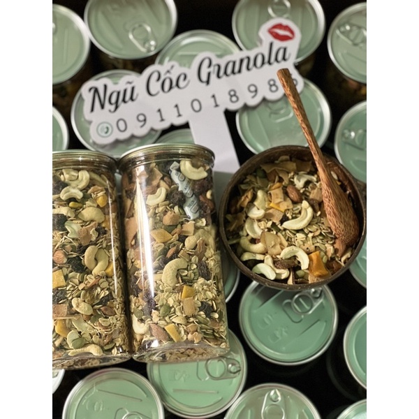 Granola 100% Hạt & Quả Nướng Mật ong rất ngon 500g Giảm cân, Ăn kiêng date mới nhất.