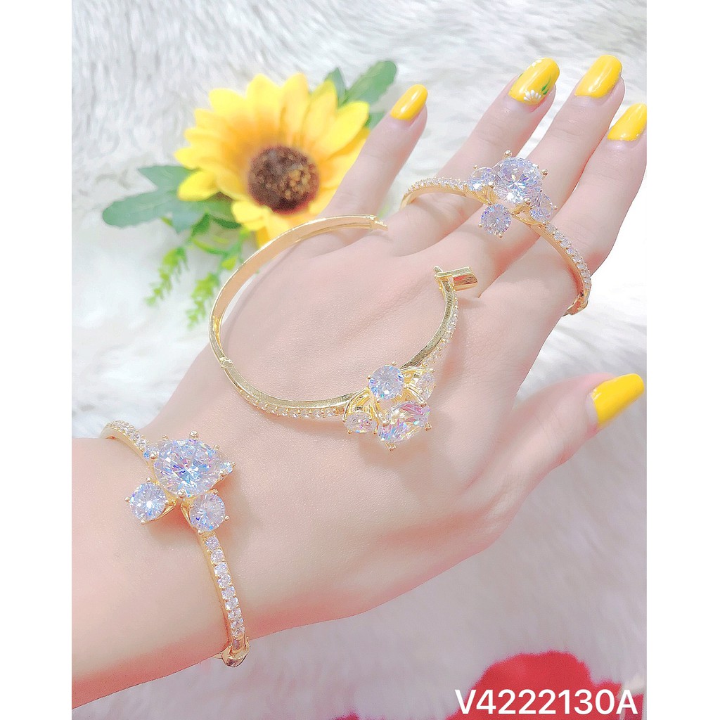 Vòng tay nữ UHA, lắc tay bền màu thiết kế cao cấp sáng lấp lánh V4222160AT
