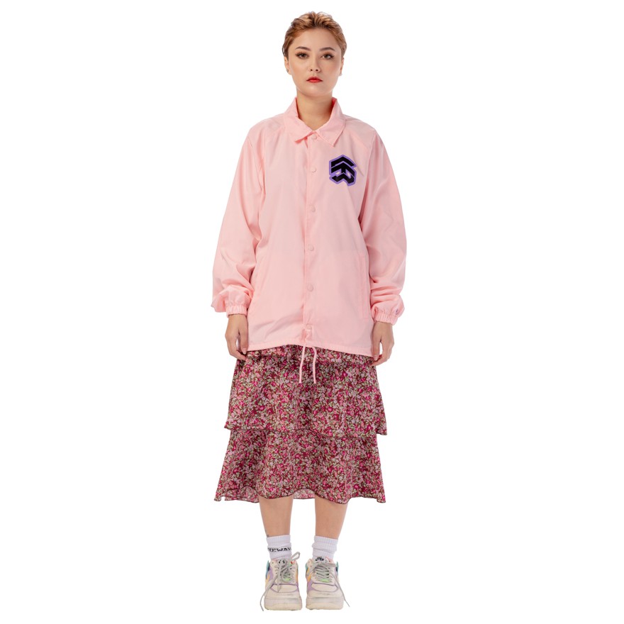 5THEWAY® /stroke/ BIG LOGO COACH JACKET™ in CRYSTAL ROSE aka Áo Khoác Dù Hồng