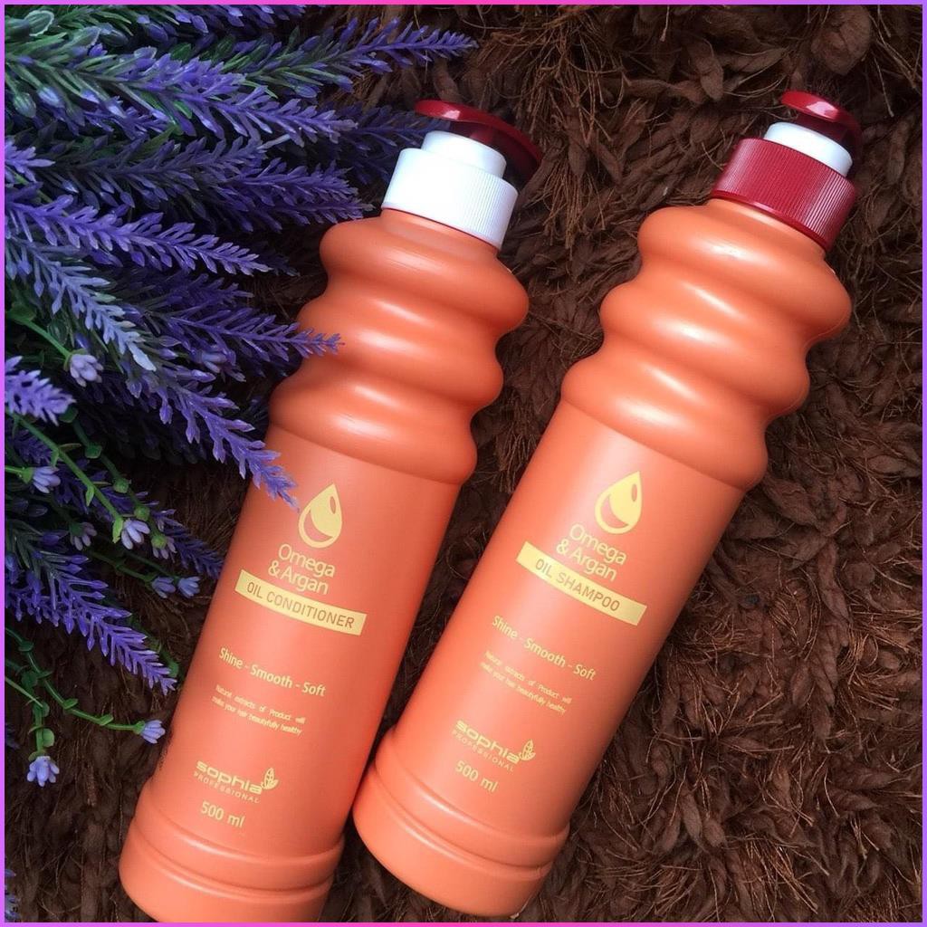 Dầu gội , xả dưỡng tóc siêu thơm Omega và Argan Shampoo - Conditioner Sophia 500ml hàng chính hãng