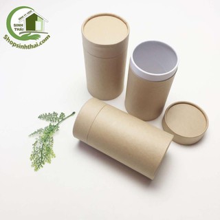 Hộp giấy tròn có nắp đậy 9 x 16cm - hộp giấy đựng trà - hộp giấy kraft