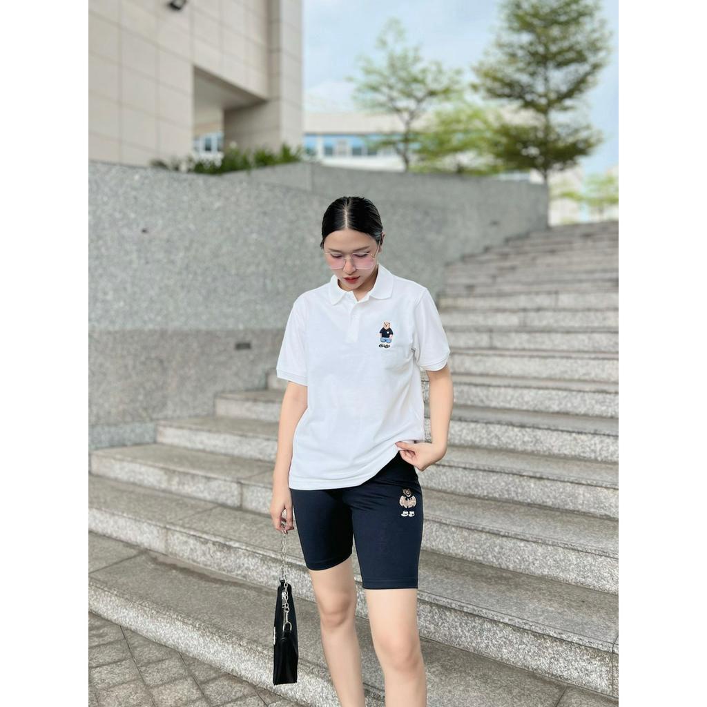 (HÀNG XUẤT XỊN) Áo thun Polo trắng &amp; đen logo thêu HG086 POLO WHOAU NEW   SIZE S M L  Full tag code