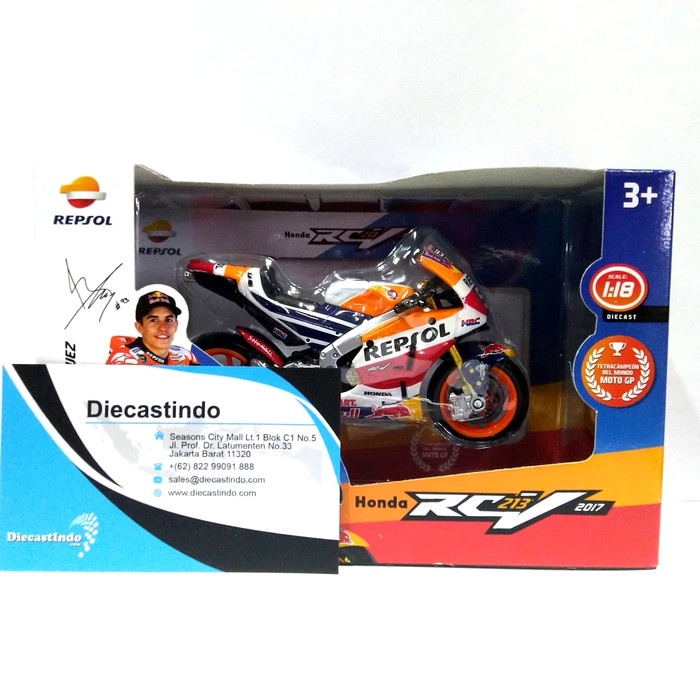 MAISTO Mô Hình Xe Moto GP 2017 Honda Repsol RC213V Marc Marquez Tỉ Lệ 1:18
