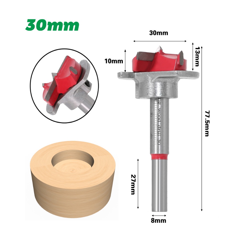Mũi khoan lỗ bản lề 15 / 20 / 25 / 30 / 35mm cho máy khoan gỗ