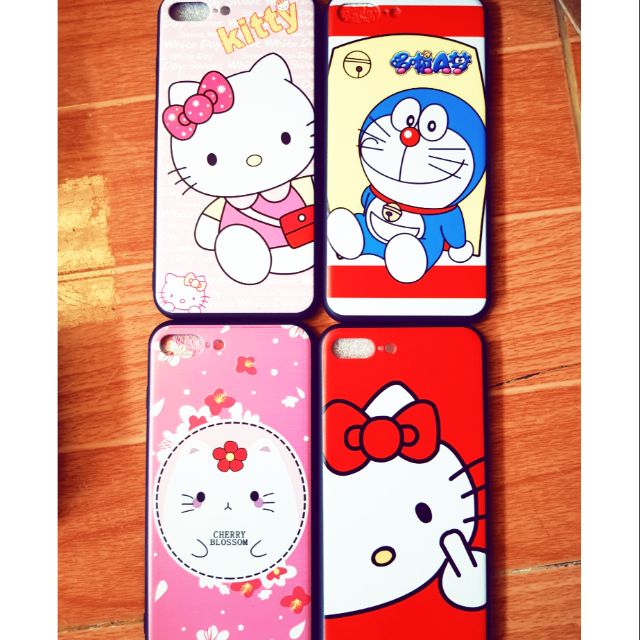 Ốp lưng iPhone 7 Plus / 8 Plus Viền dẻo Hình 4d kitty doremon