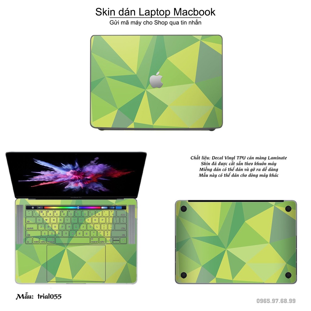 Skin dán Macbook mẫu Đa giác (đã cắt sẵn, inbox mã máy cho shop)