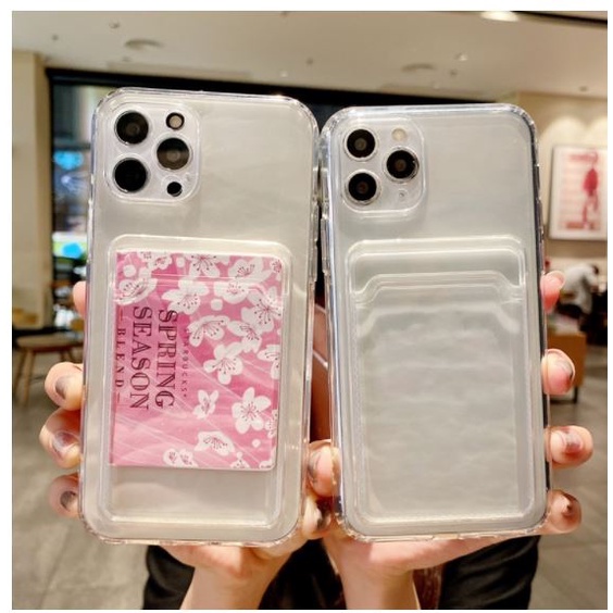 Ôp lưng iphone chống sốc dẻo trong suốt kèm lưng túi ví có ngăn đựng cài thẻ 11 | 12 | 13 Pro max | Xs max | X 8 7 plus