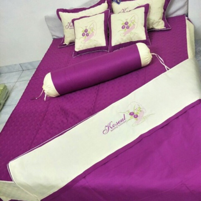SET SATIN TRẦN BÔNG 7 MÓN