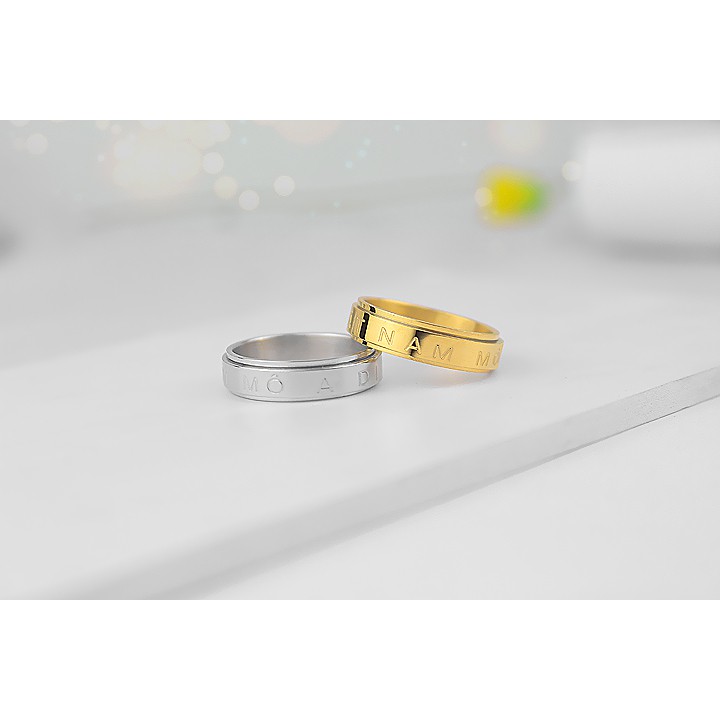 Sỉ nhẫn xoay titan khắc Nam Mô A Di Đà Phật siêu đẹp, bền màu, đeo tay vạn sự may