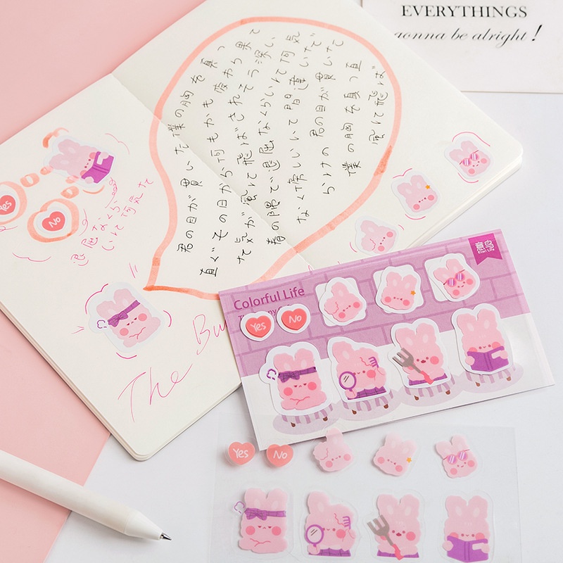 Miếng Dán Trang Trí Sổ Tay Hình Mèo Hoạt Hình Sáng Tạo DIY