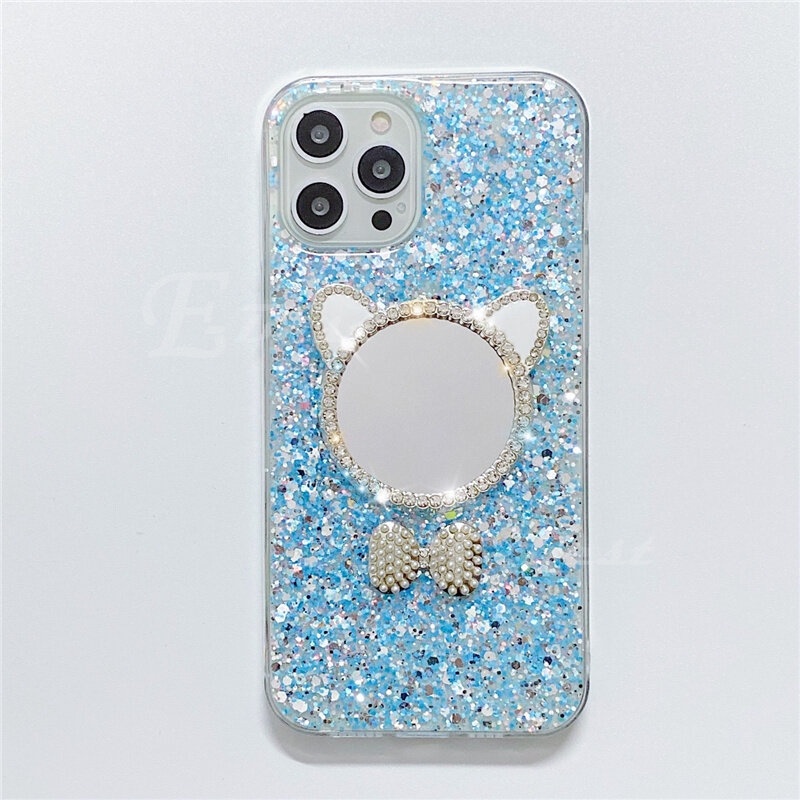 Ốp Lưng Kim Tuyến Có Gương Tròn Nhỏ Cho Điện Thoại VIVO Y02S Y77 5G Y02S