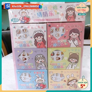 HD12024 - Sỉ 30 hộp dán sticker đáng yêu hình con vật( hộp 12 tờ)