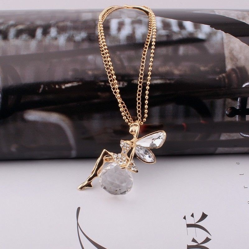 Vòng cổ Mặt Hình Đôi Cánh Thiên Thần Đính Đá Pha Lê Mạ Vàng Mới