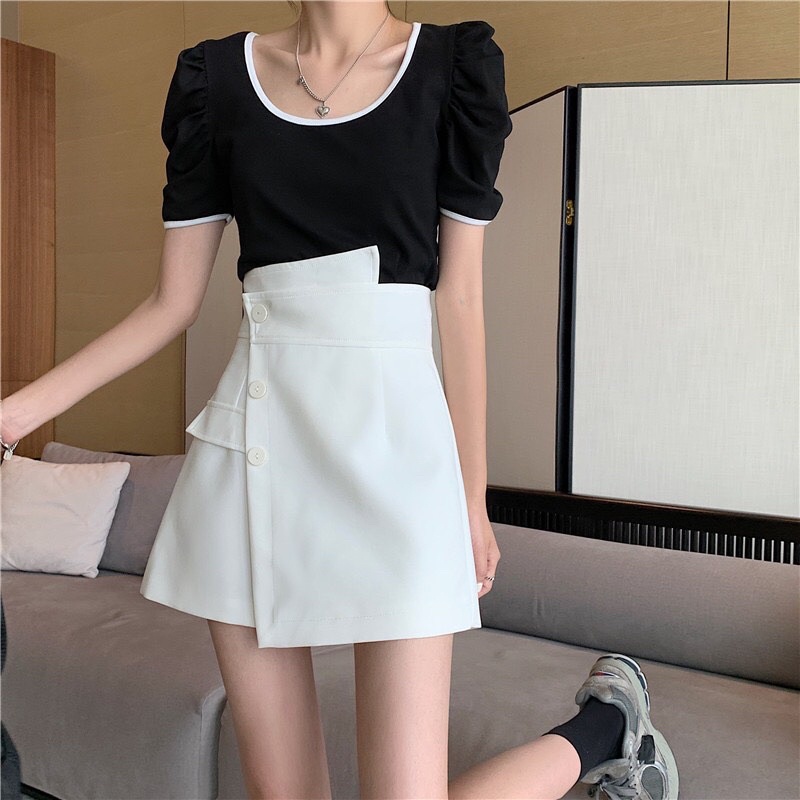 CHÂN VÁY CHÉO TÀ PHỐI NÚT XINH LT5 | BigBuy360 - bigbuy360.vn