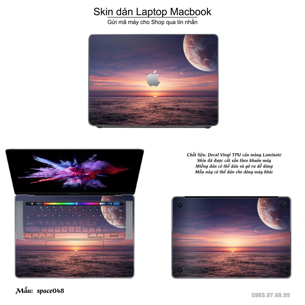 Skin dán Macbook mẫu không gian (đã cắt sẵn, inbox mã máy cho shop)