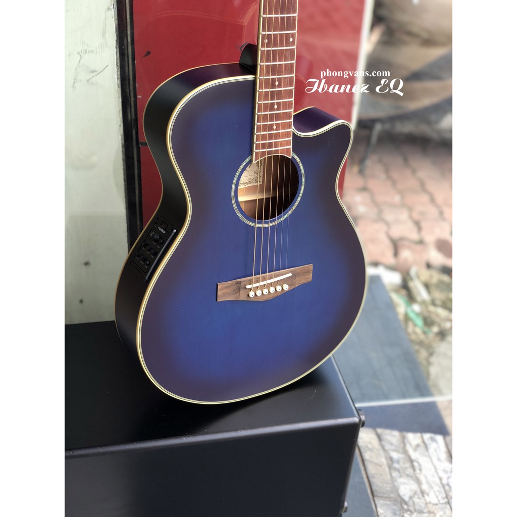 Guitar Ibanez EQ Fishman chính hãng màu xanh [Tặng full phụ kiện]