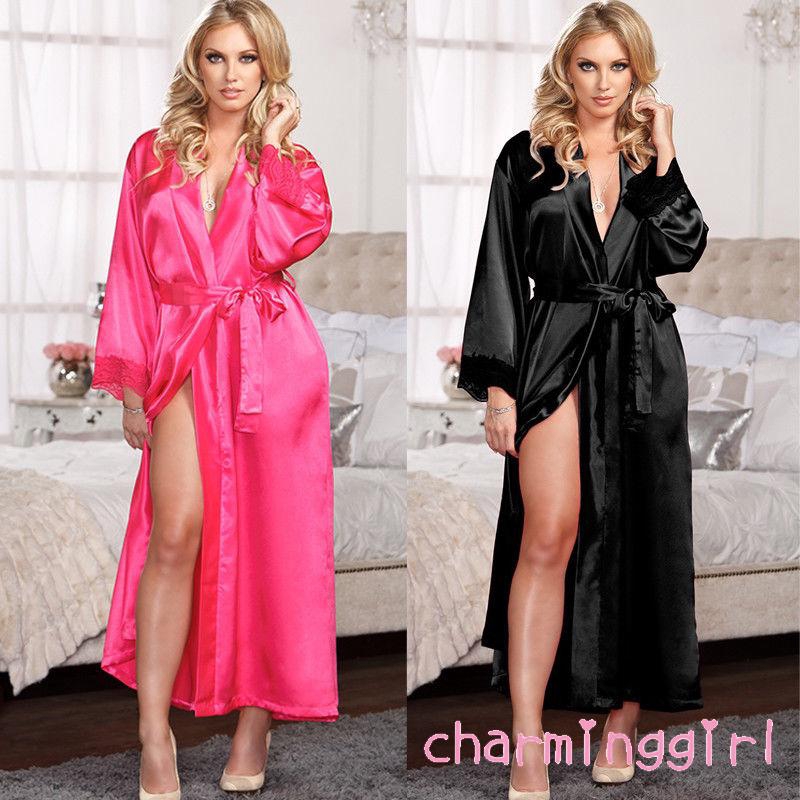 Áo Khoác Kimono Dài Vải Lụa Gợi Cảm Cho Nữ