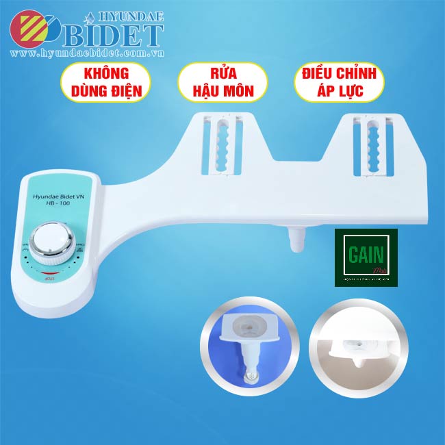 Vòi rửa vệ sinh thông minh Hyundae Bidet HB100, BH 3 Năm, đổi lỗi 15 ngày, Linh Kiện Nhập Khẩu 100% Hàn Quốc