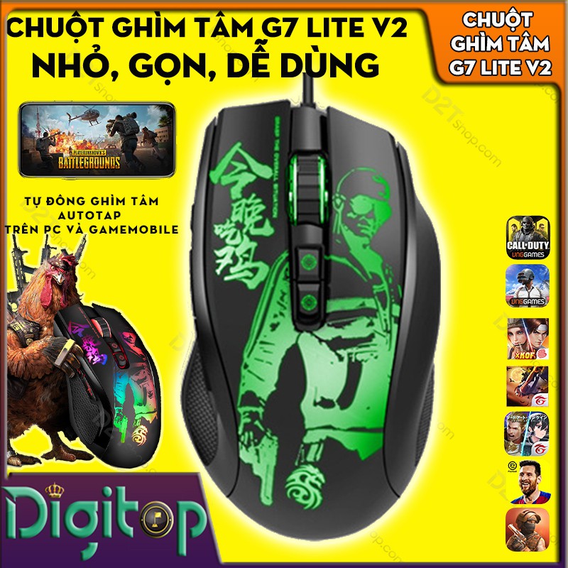 Chuột gaming G7 Lite V2 | PHIÊN BẢN MỚI | Ghìm tâm cực chuẩn, autotap nhanh, chơi trên cả điện thoại và PC