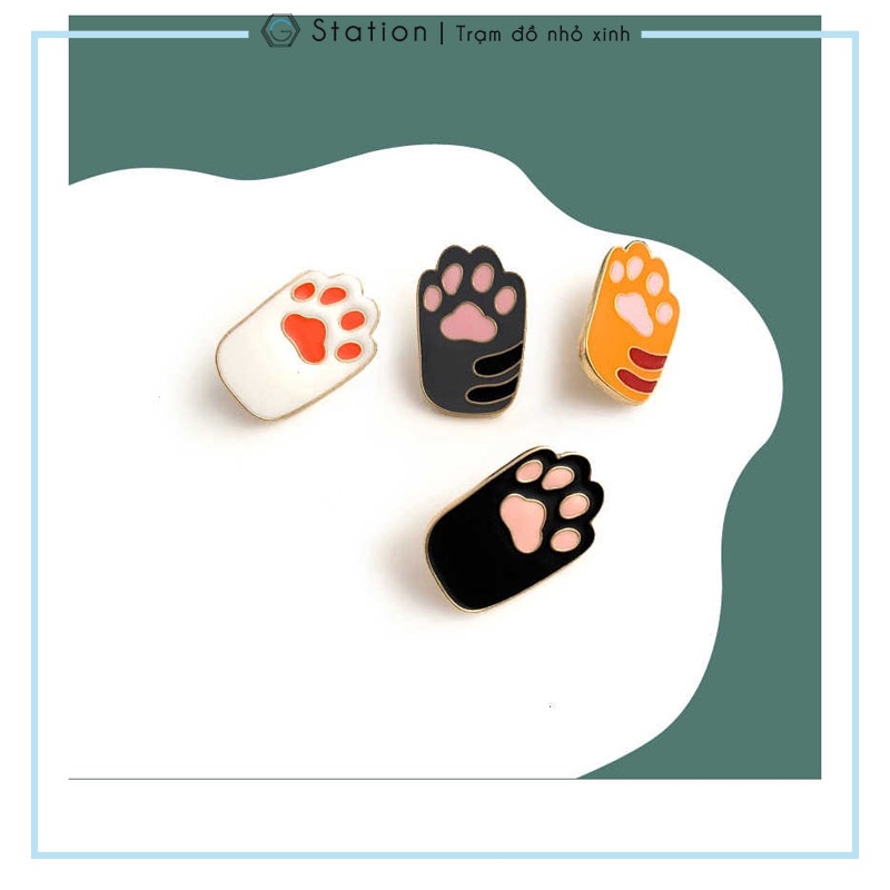 Pin cài áo chân mèo cat paw so cute - GC050