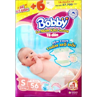[TẶNG MIẾNG] BỈM-TÃ DÁN BOBBY SIÊU THẤM S56 VÀ S80 (4-8kg)