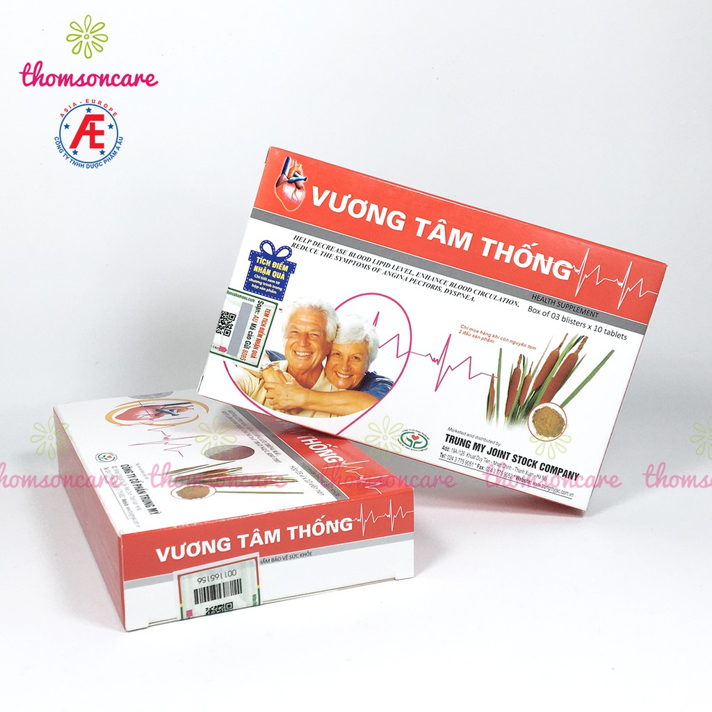 Vương Tâm Thống - Mua 6 tặng 1 bằng tem tích điểm -Tốt cho tim mạch, ngăn ngừa nhồi máu cơ tim, đau thắt ngực