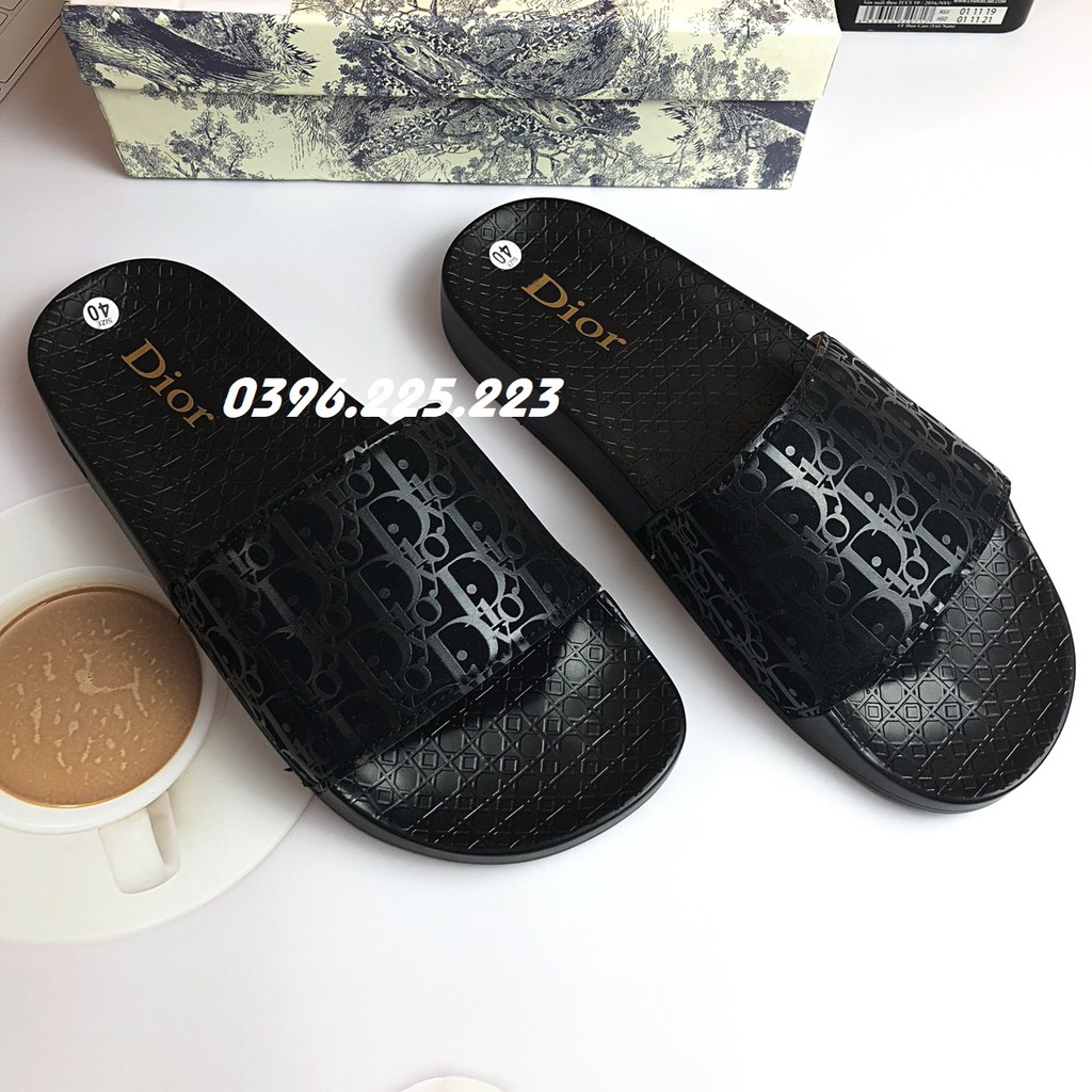 Dép quai ngang dép LBB - DIOR đế 2 màu đen trắng  xu hướng hè 2021 ( Shopbossmen6868 )