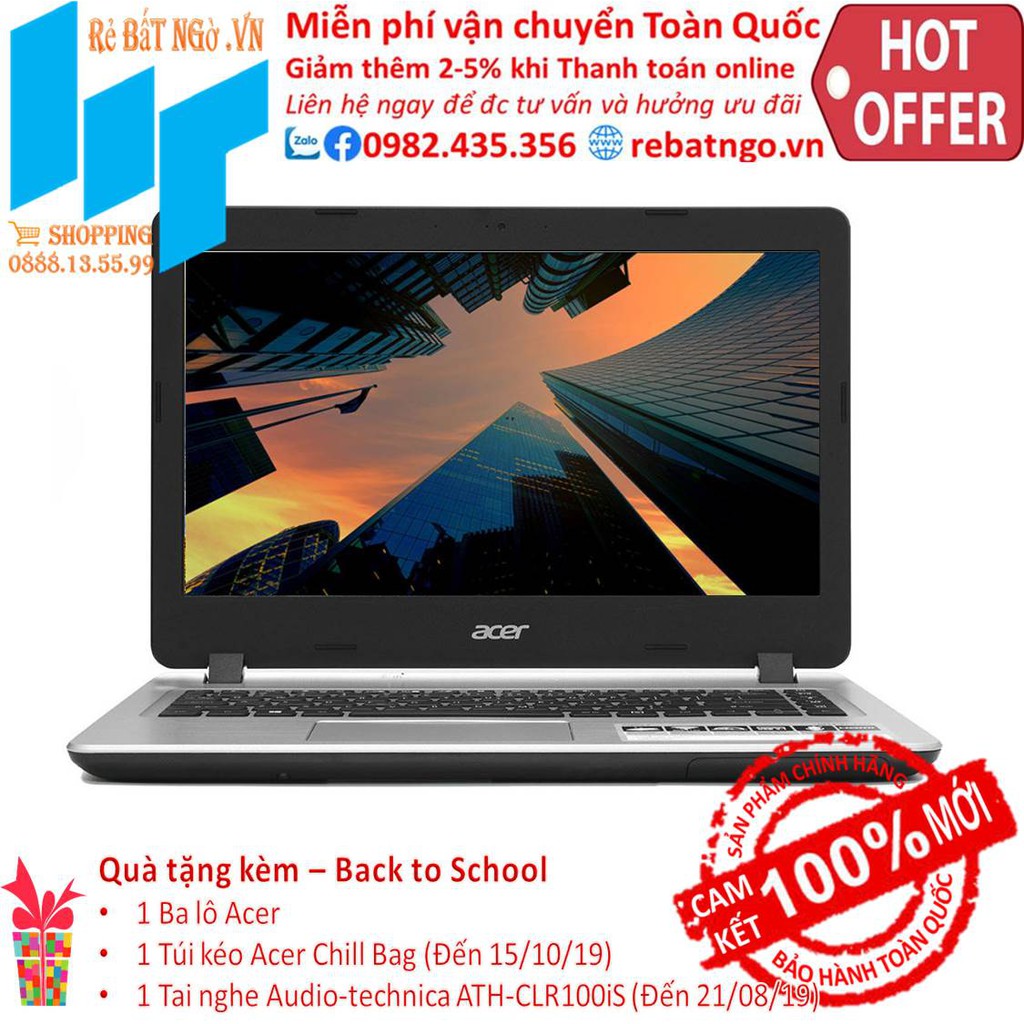 Laptop Acer Aspire 5 A514-51-37ZD NX.H6USV.003 14 inch HD_i3-8145U_4GB_500GB HDD_Win10_1.9 kg