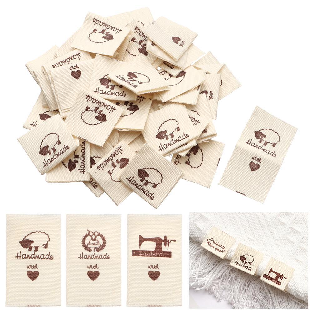 Set 50 Nhãn Dán Quần Áo Đan Len DIY Hình Chú Cừu Dễ Thương Xinh Xắn