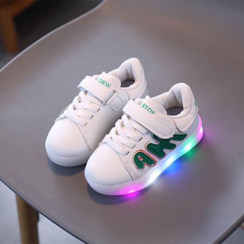SUGE Giày Thể Thao Đế Mềm Chống Trượt Thoáng Khí Có Đèn LED Phát Sáng Dành Cho Trẻ Em