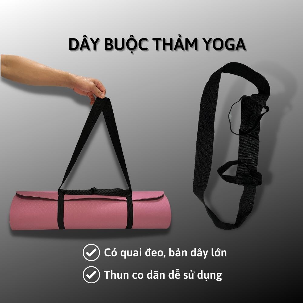 Dây Buộc Thảm Yoga Dây Buộc Thảm Tập Yoga Huy Bạt Bản Lớn Rộng 4cm Dài 125cm Chất Liệu Vải Dù Vòng Thun Co Giãn
