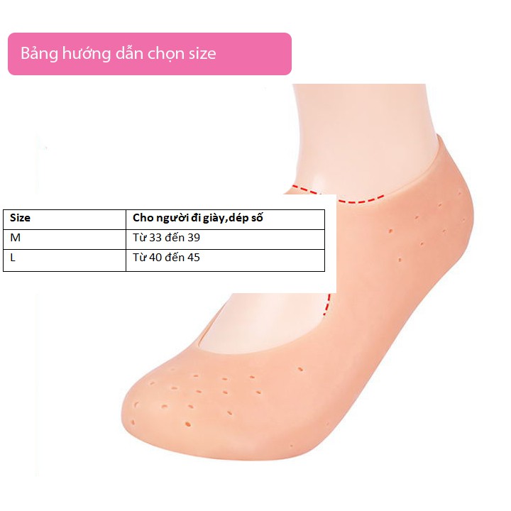 Tất vớ silicon VL30 giúp giữ ẩm chống nứt chân (1 đôi)