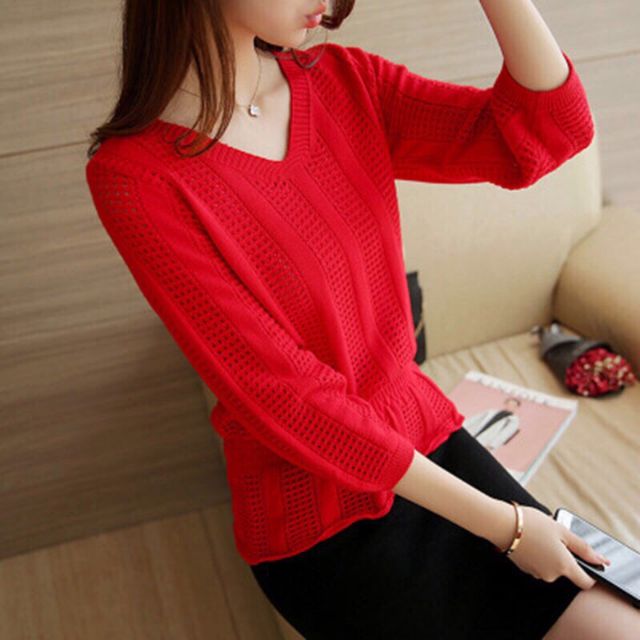 ÁO LEN LỒ CỔ TIM DÁNG PEPLUM | BigBuy360 - bigbuy360.vn