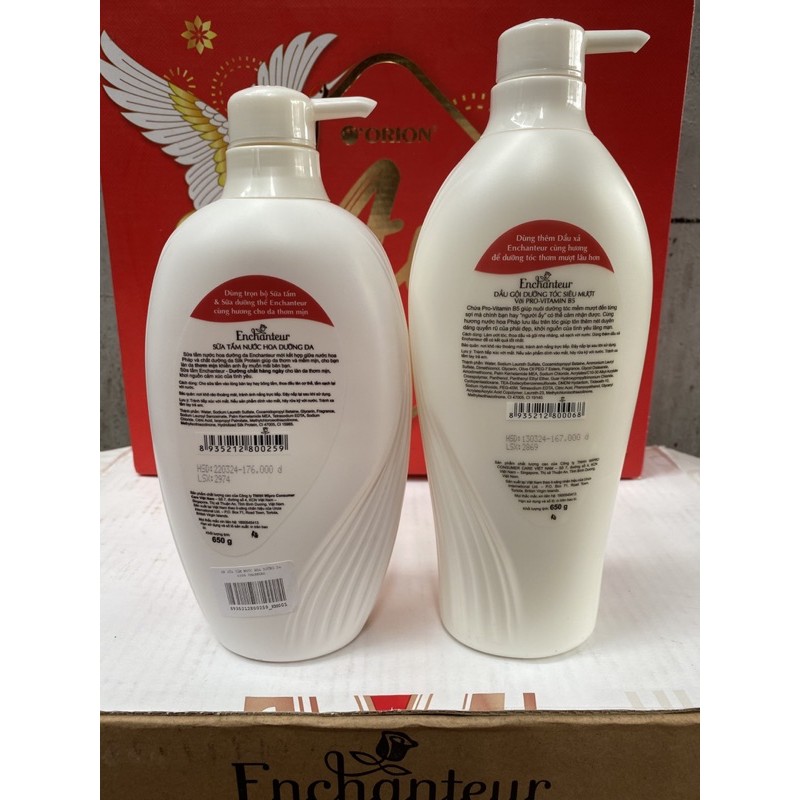 Dầu Gội Và Sữa Tắm Enchanteur Charming 650g