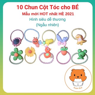 Set 10 chun cột tóc hoạt hình dễ thương cho bé gái giá rẻ