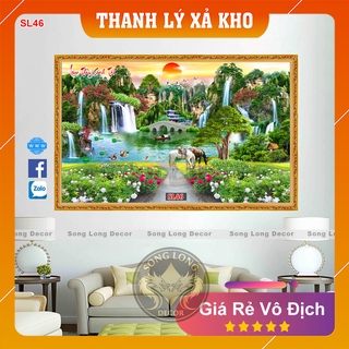 [Mã SKAMLTSM9 giảm 10% đơn 99K] Tranh Dán Tường Phong Cảnh Non Nước Hữu Tình- SL46-Tranh 3d Phòng Khách- Song Long Decor